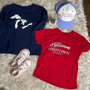 GUC Little GIrls XS 4-5T Detroit Tigers, Fishtown, Michigan Bundle
